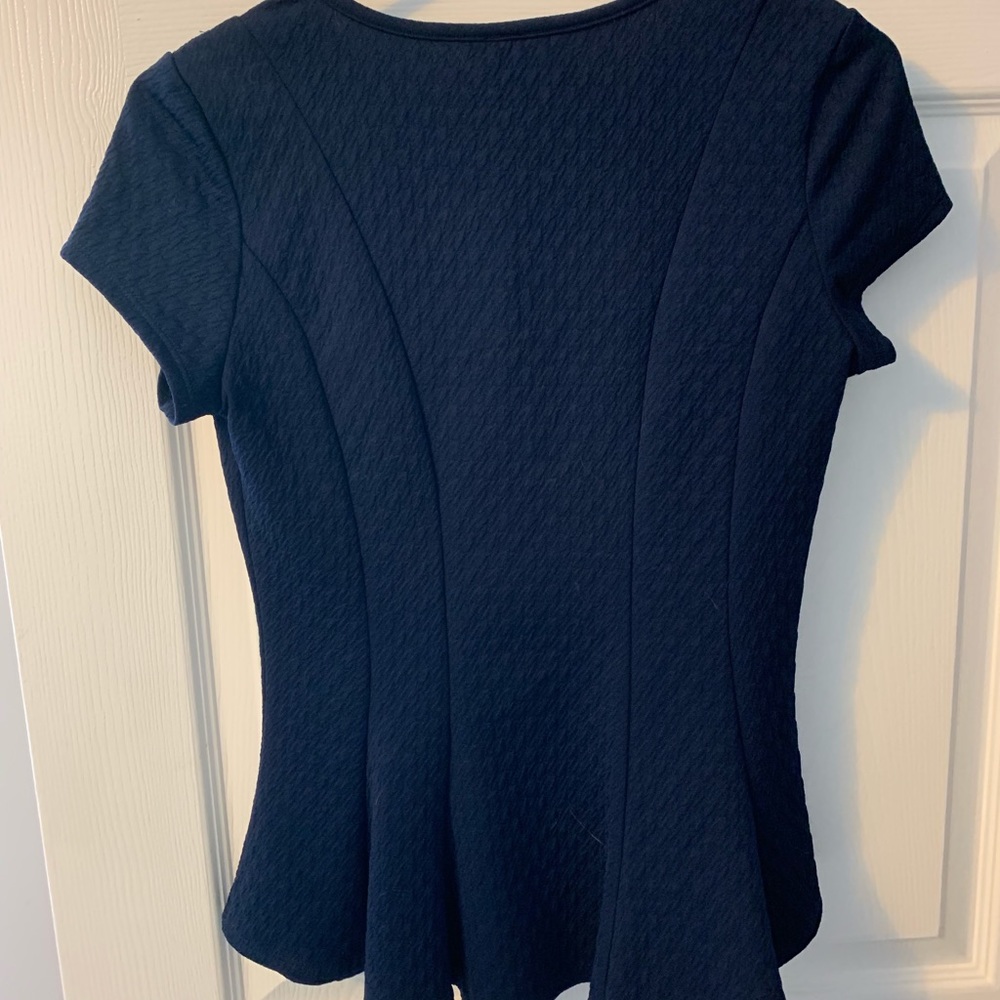 Navy blue peplum top - Picture 2 of 3